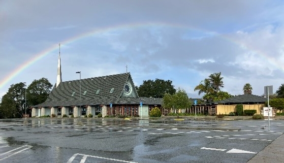 Rainbow Over Church